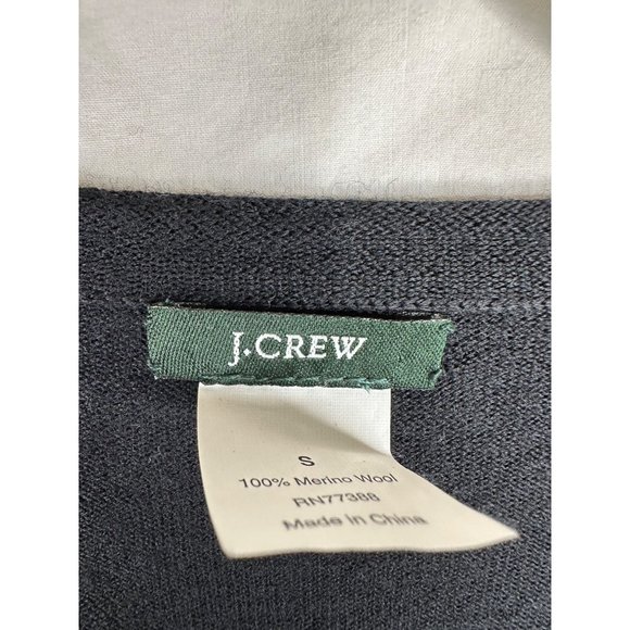 J. Crew 100% Merino Wool Plaid Button Cardigan sz Small Black - Picture 3 of 5